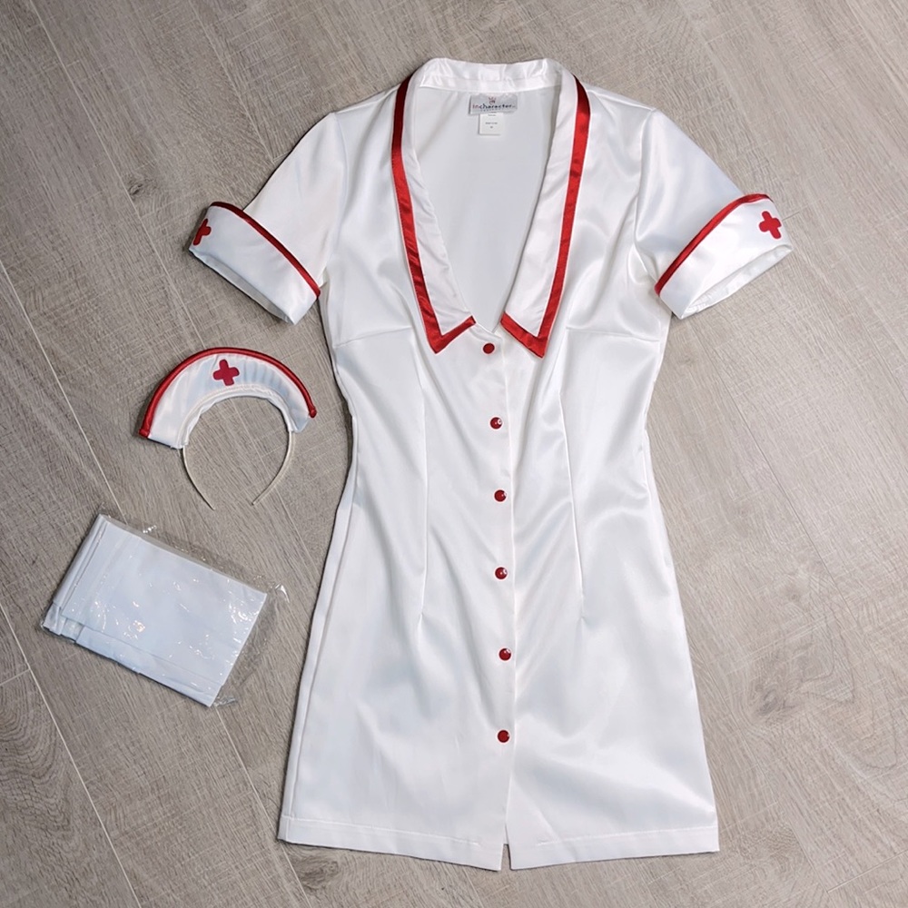 INCHARACTER White Nurse Costume Thigh High Stockin